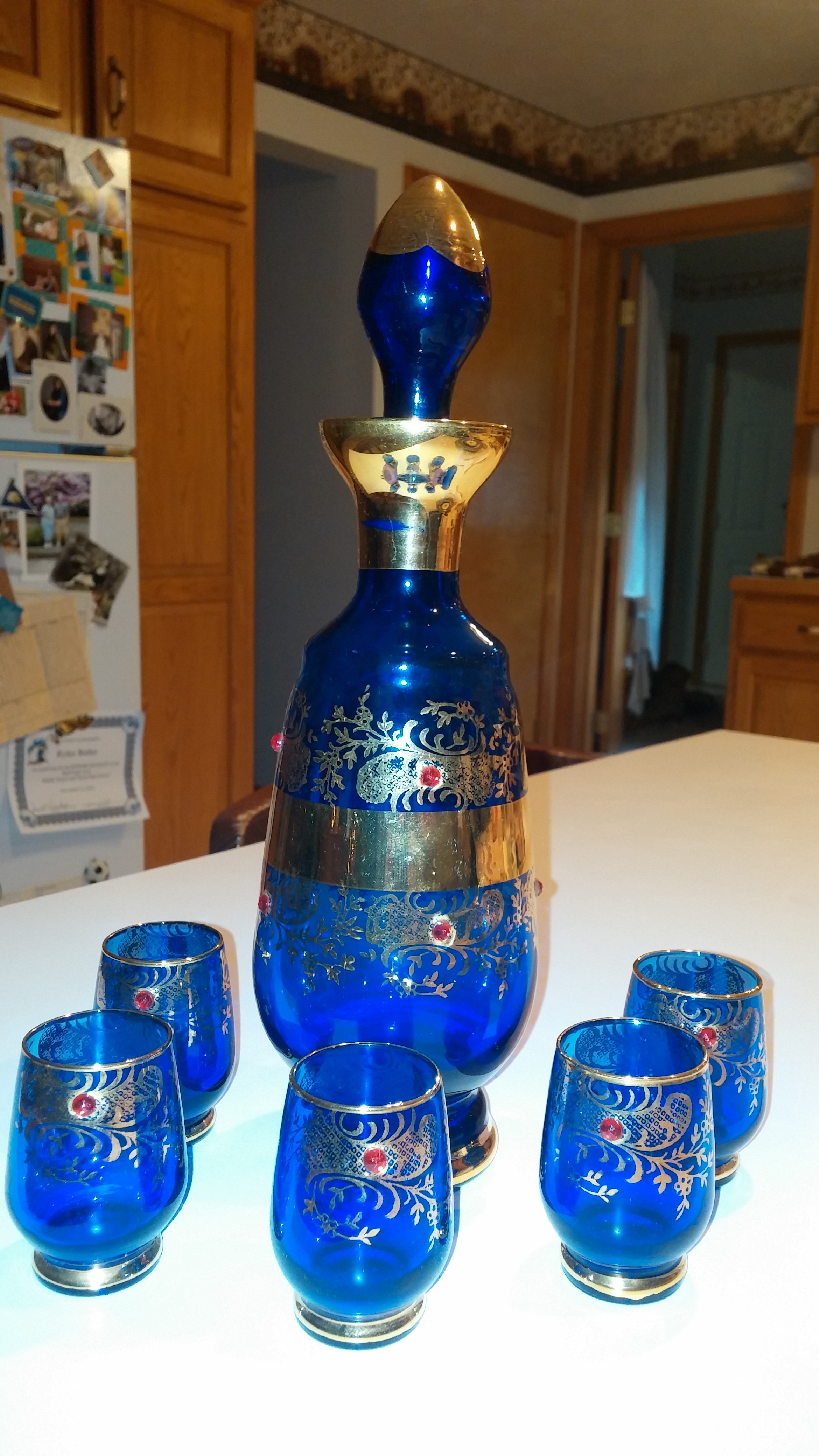 Blue Glass Decanter Set from Florence, Italy InstAppraisal